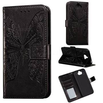 Intricate Embossing Vivid Butterfly Leather Wallet Case for Sony Xperia 20 - Black