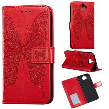 Intricate Embossing Vivid Butterfly Leather Wallet Case for Sony Xperia 20 - Red