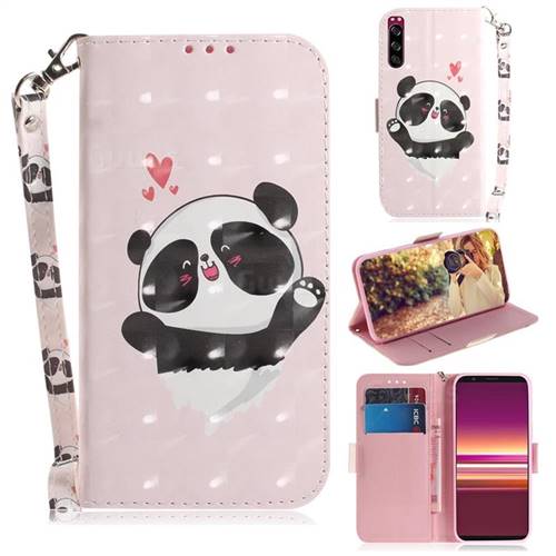 Heart Cat 3D Painted Leather Wallet Phone Case for Sony Xperia 5