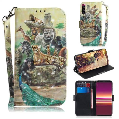 Beast Zoo 3D Painted Leather Wallet Phone Case for Sony Xperia 5