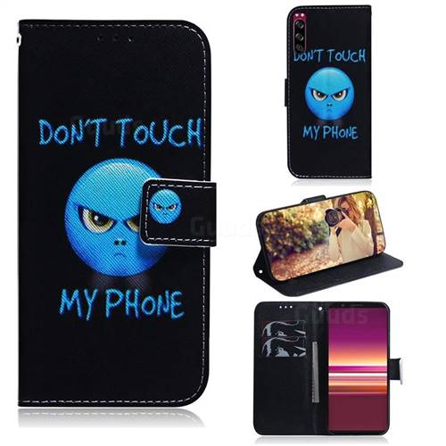 Not Touch My Phone PU Leather Wallet Case for Sony Xperia 5