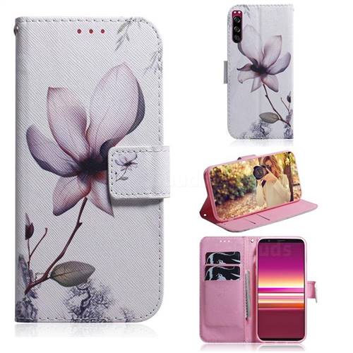 Magnolia Flower PU Leather Wallet Case for Sony Xperia 5