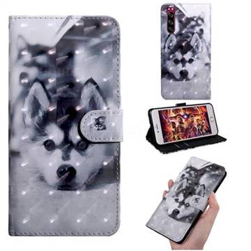 Husky Dog 3D Painted Leather Wallet Case for Sony Xperia 5
