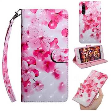 Peach Blossom 3D Painted Leather Wallet Case for Sony Xperia 5
