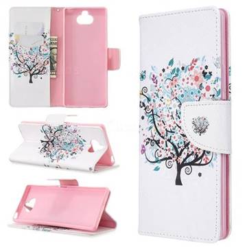 Colorful Tree Leather Wallet Case for Sony Xperia 8