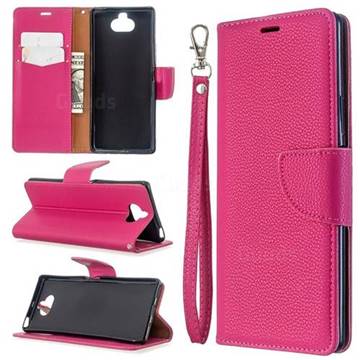Classic Luxury Litchi Leather Phone Wallet Case for Sony Xperia 8 - Rose