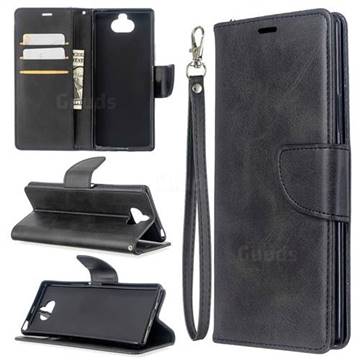 Classic Sheepskin PU Leather Phone Wallet Case for Sony Xperia 8 - Black