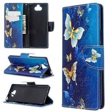 Golden Butterflies Leather Wallet Case for Sony Xperia 8
