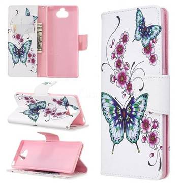 Peach Butterflies Leather Wallet Case for Sony Xperia 8