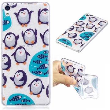 Penguin and Fish Super Clear Soft TPU Back Cover for Sony Xperia XA