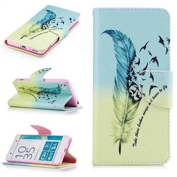 Feather Bird Leather Wallet Case for Sony Xperia XA