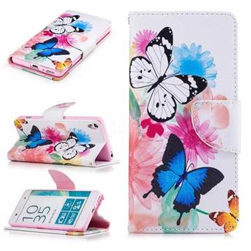 Vivid Flying Butterflies Leather Wallet Case for Sony Xperia XA