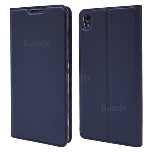 Ultra Slim Card Magnetic Automatic Suction Leather Wallet Case for Sony Xperia XA - Royal Blue