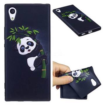 Bamboo Panda 3D Embossed Relief Black Soft Back Cover for Sony Xperia XA1