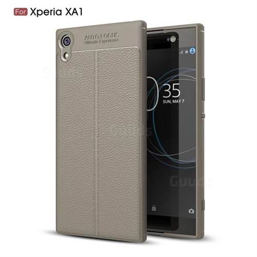 Luxury Auto Focus Litchi Texture Silicone TPU Back Cover for Sony Xperia XA1 - Gray