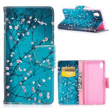 Blue Plum Leather Wallet Case for Sony Xperia XA1
