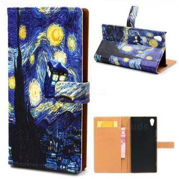 Lighthouse Painting Leather Wallet Case for Sony Xperia XA1