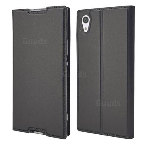 Ultra Slim Card Magnetic Automatic Suction Leather Wallet Case for Sony Xperia XA1 - Star Grey