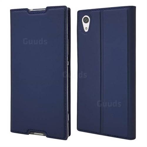 Ultra Slim Card Magnetic Automatic Suction Leather Wallet Case for Sony Xperia XA1 - Royal Blue
