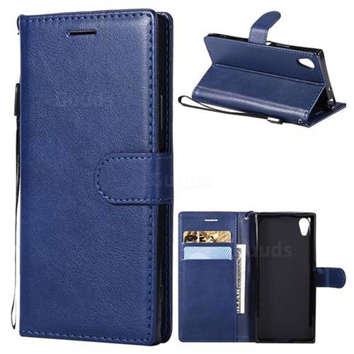 Retro Greek Classic Smooth PU Leather Wallet Phone Case for Sony Xperia XA1 - Blue