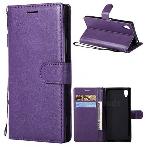 Retro Greek Classic Smooth PU Leather Wallet Phone Case for Sony Xperia XA1 - Purple