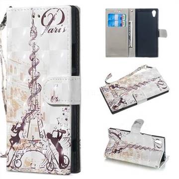 Tower Couple 3D Painted Leather Wallet Phone Case for Sony Xperia XA1