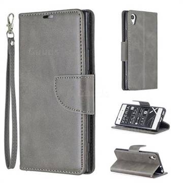 Classic Sheepskin PU Leather Phone Wallet Case for Sony Xperia XA1 - Gray