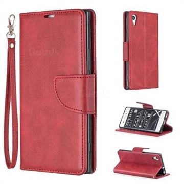 Classic Sheepskin PU Leather Phone Wallet Case for Sony Xperia XA1 - Red