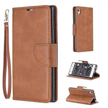 Classic Sheepskin PU Leather Phone Wallet Case for Sony Xperia XA1 - Brown
