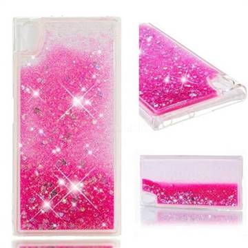 Dynamic Liquid Glitter Quicksand Sequins TPU Phone Case for Sony Xperia XA1 Plus - Rose
