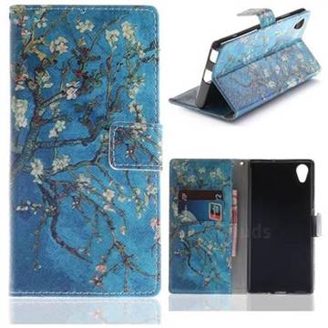 Apricot Tree PU Leather Wallet Case for Sony Xperia XA1 Plus
