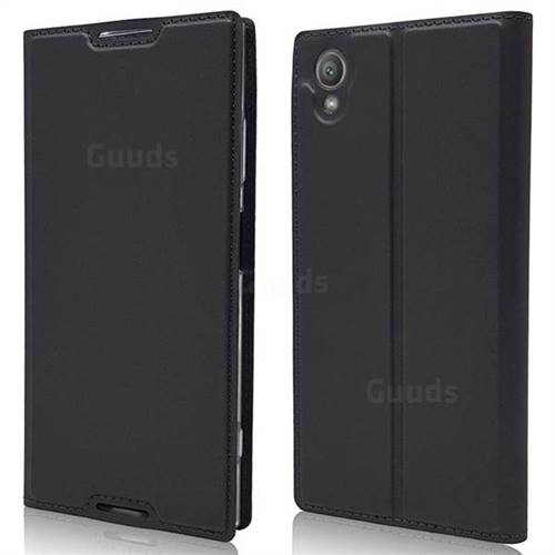 Ultra Slim Card Magnetic Automatic Suction Leather Wallet Case for Sony Xperia XA1 Plus - Star Grey