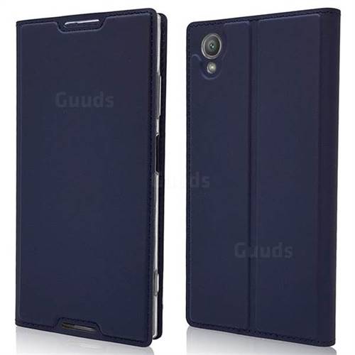 Ultra Slim Card Magnetic Automatic Suction Leather Wallet Case for Sony Xperia XA1 Plus - Royal Blue