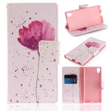 Purple Orchid PU Leather Wallet Case for Sony Xperia XA1 Plus