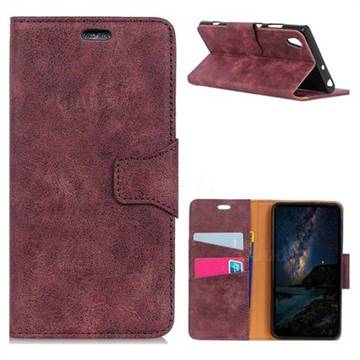 MURREN Luxury Retro Classic PU Leather Wallet Phone Case for Sony Xperia XA1 Plus - Purple