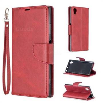 Classic Sheepskin PU Leather Phone Wallet Case for Sony Xperia XA1 Plus - Red