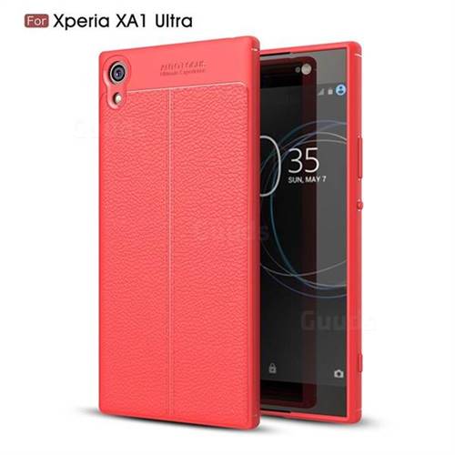 Luxury Auto Focus Litchi Texture Silicone TPU Back Cover for Sony Xperia XA1 Ultra - Red