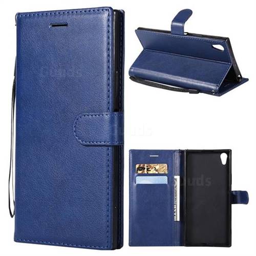 Retro Greek Classic Smooth PU Leather Wallet Phone Case for Sony Xperia XA1 Ultra - Blue