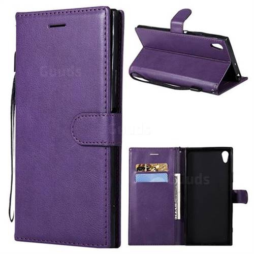 Retro Greek Classic Smooth PU Leather Wallet Phone Case for Sony Xperia XA1 Ultra - Purple