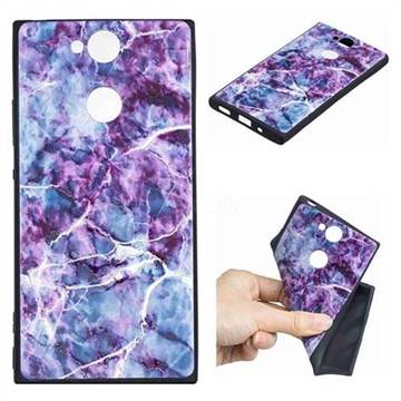 Marble 3D Embossed Relief Black TPU Cell Phone Back Cover for Sony Xperia XA2