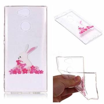 Cherry Blossom Rabbit Super Clear Soft TPU Back Cover for Sony Xperia XA2