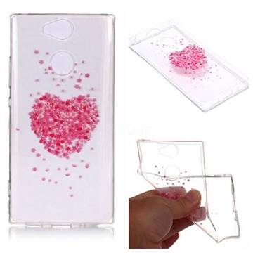 Heart Cherry Blossoms Super Clear Soft TPU Back Cover for Sony Xperia XA2