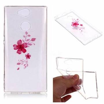 Red Cherry Blossom Super Clear Soft TPU Back Cover for Sony Xperia XA2