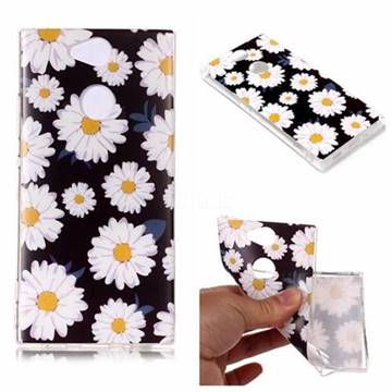 White Chrysanthemum Matte Soft TPU Back Cover for Sony Xperia XA2
