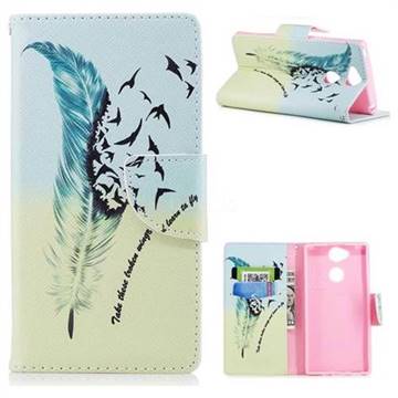 Feather Bird Leather Wallet Case for Sony Xperia XA2