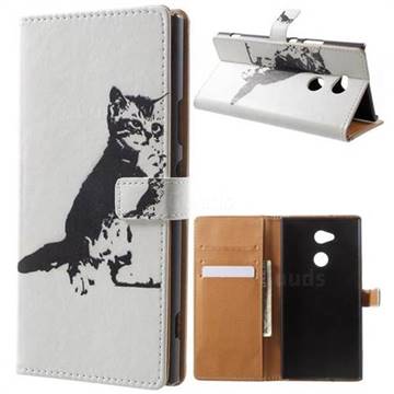 Cute Cat Leather Wallet Case for Sony Xperia XA2