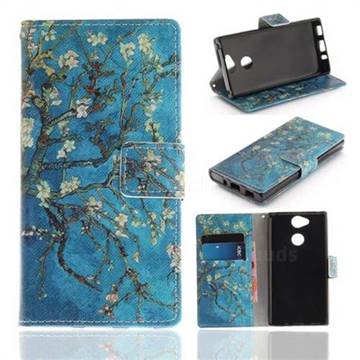 Apricot Tree PU Leather Wallet Case for Sony Xperia XA2