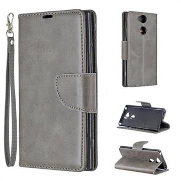 Classic Sheepskin PU Leather Phone Wallet Case for Sony Xperia XA2 - Gray