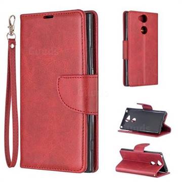 Classic Sheepskin PU Leather Phone Wallet Case for Sony Xperia XA2 - Red