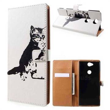 Cute Cat Leather Wallet Case for Sony Xperia XA2 Plus